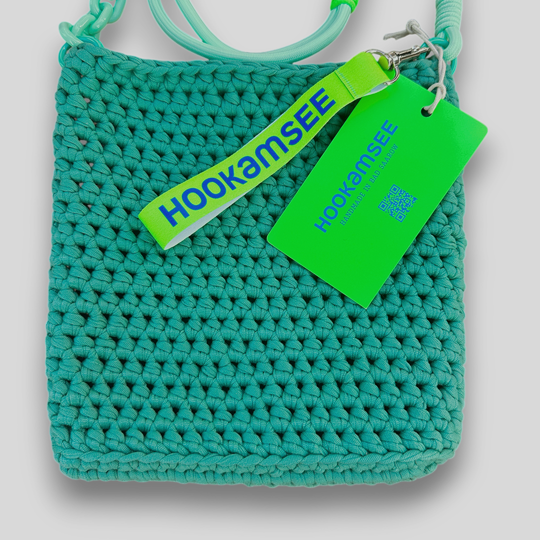 Häkeltasche Damen Crossbody – kleine Tasche Neo Mint #066