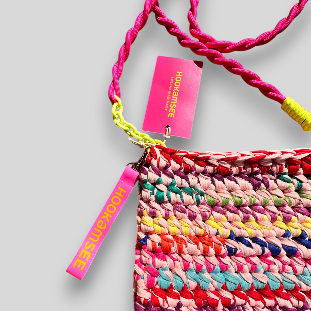 Häkeltasche Damen Crossbody – kleine Tasche Neon Joy #072