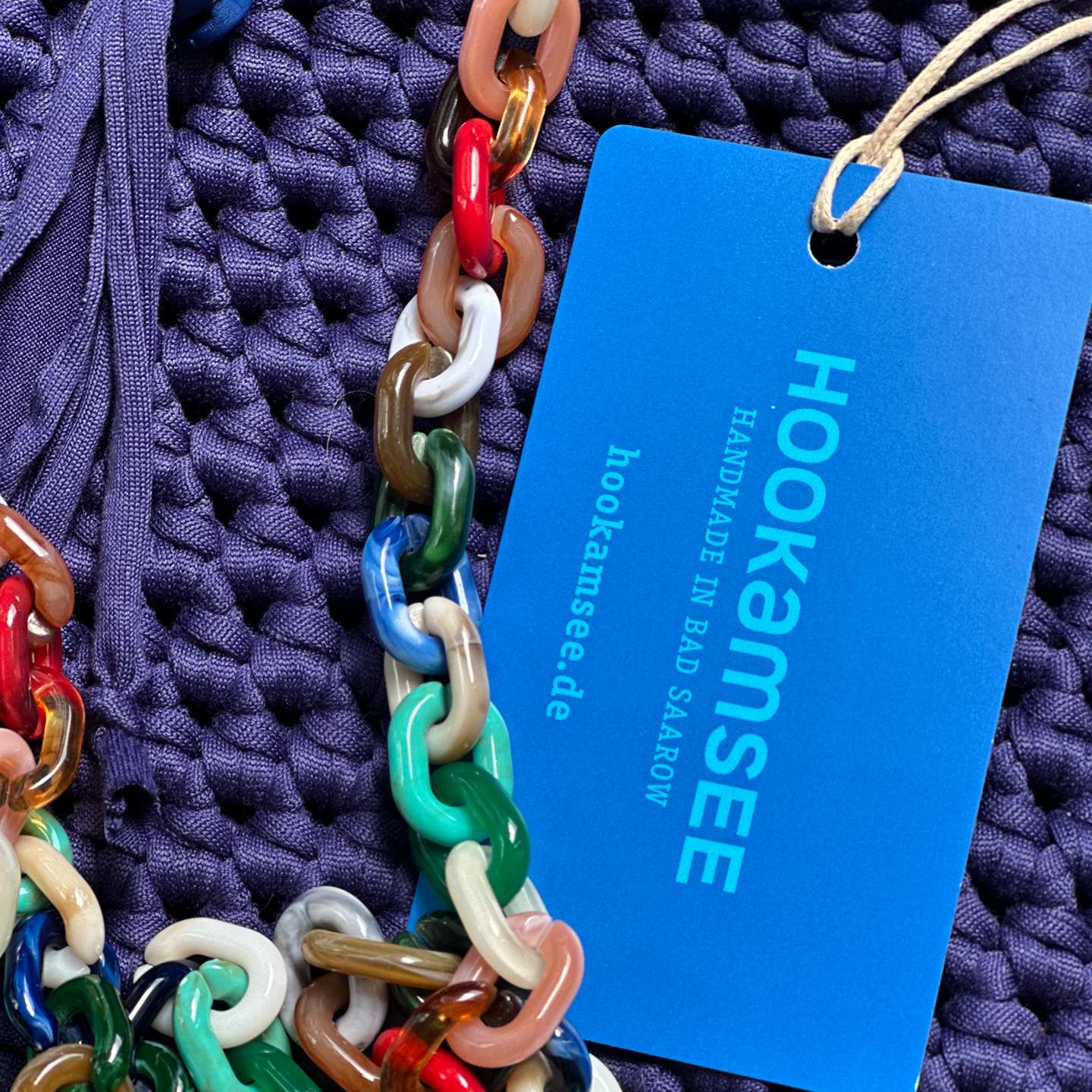 Häkeltasche Damen Crossbody – kleine Tasche Blue Elegance #102