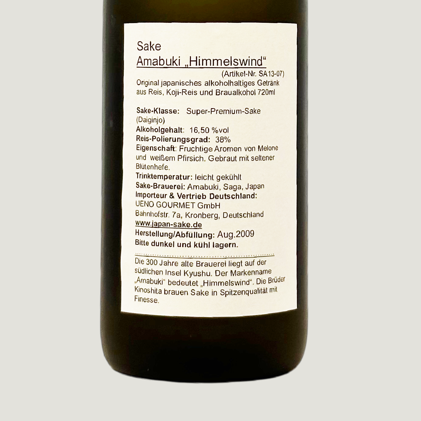 Amabuki »Himmelswind« Daiginjo Sake (0,72 l)