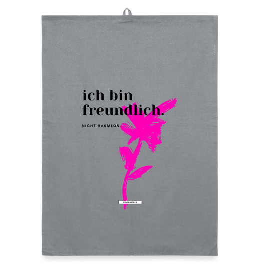 TRUE TALK #15 Organic Geschirrtuch / Stoffserviette - Grau