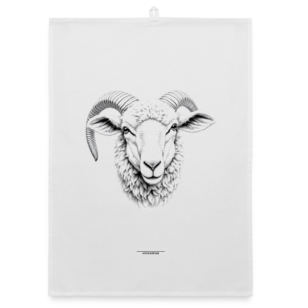 FAUNA SCHAF Organic Geschirrtuch / Stoffserviette - Weiß