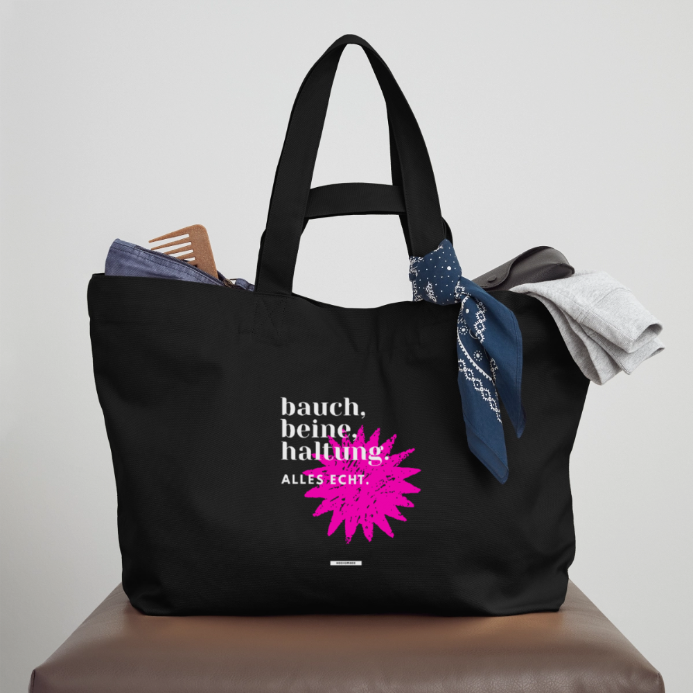 Große Shopping Bag True Talk „Bauch. Beine. Haltung“ #160 - Schwarz