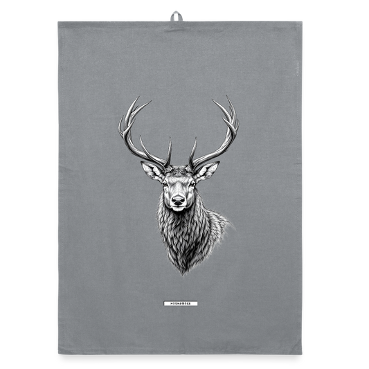 FAUNA HIRSCH Organic Geschirrtuch / Stoffserviette - Grau