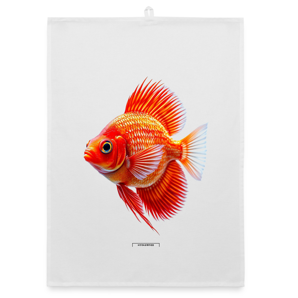 AQUA SUNSET CORAL Organic Geschirrtuch / Stoffserviette - Weiß