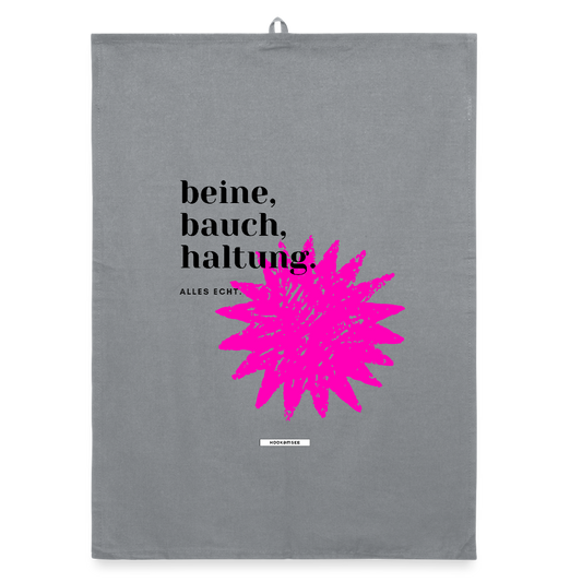 TRUE TALK #13 Organic Geschirrtuch / Stoffserviette - Grau