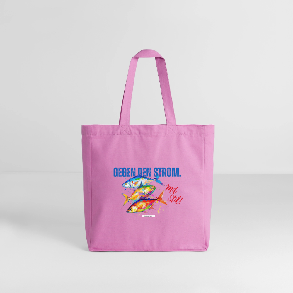 Große Shopping Bag "Gegen den Strom. Mit Stil!" #166 - Pink