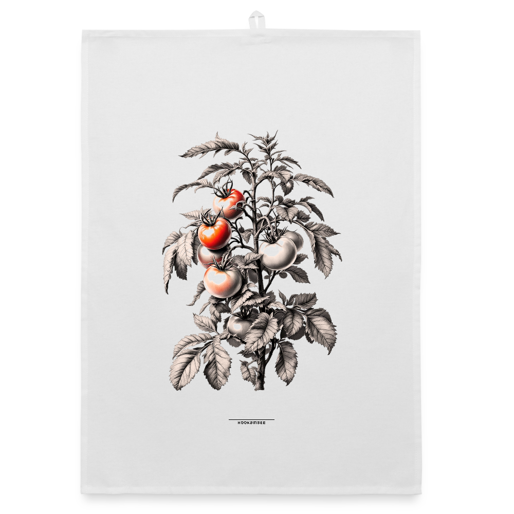 FLORA TOMATEN Organic Geschirrtuch / Stoffserviette - Weiß