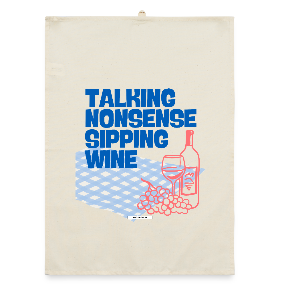 KITCHEN VIBES TALKING NONSENSE Organic Geschirrtuch / Stoffserviette - Natur