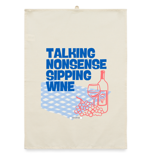 KITCHEN VIBES TALKING NONSENSE Organic Geschirrtuch / Stoffserviette - Natur
