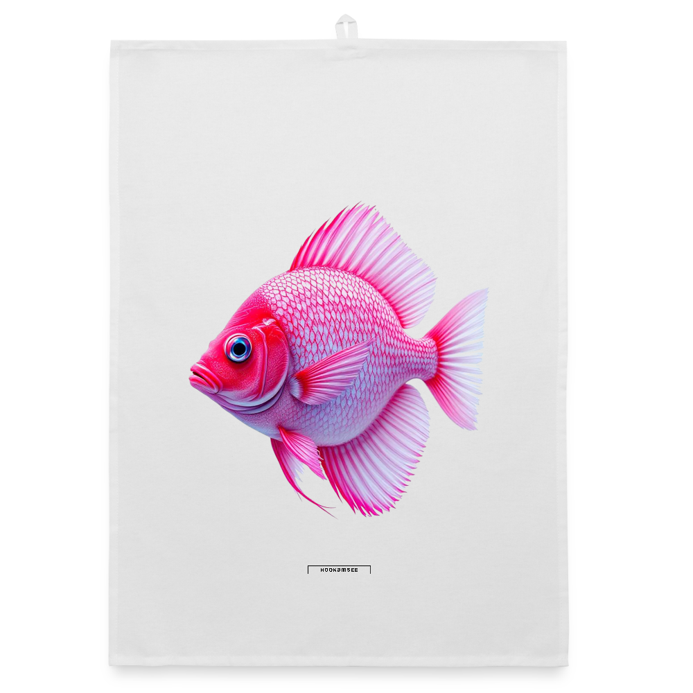 AQUA CORAL GLOW Organic Geschirrtuch / Stoffserviette - Weiß