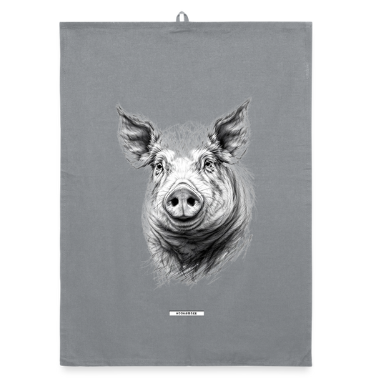 FAUNA SCHWEIN Organic Geschirrtuch / Stoffserviette - Grau