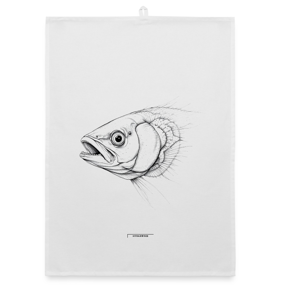 FAUNA FISCH Organic Geschirrtuch / Stoffserviette - Weiß