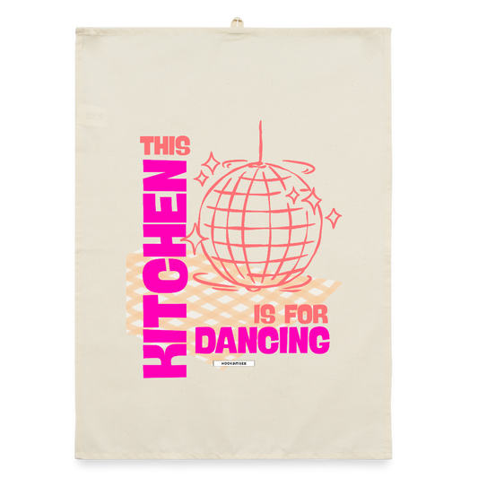 KITCHEN VIBES DANCING Organic Geschirrtuch / Stoffserviette - Natur