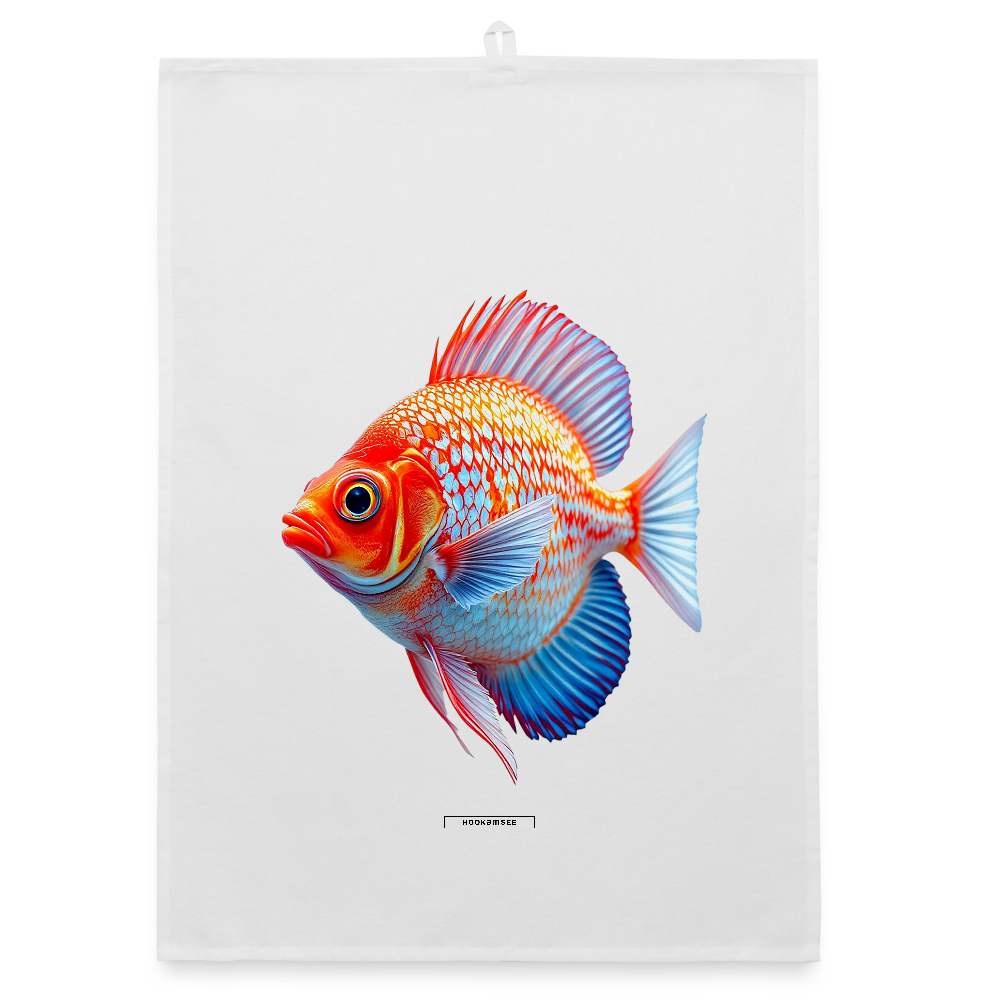 AQUA CORAL WAVE Organic Geschirrtuch / Stoffserviette - Weiß