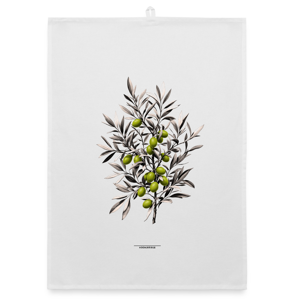 FLORA OLIVEN Organic Geschirrtuch / Stoffserviette - Weiß