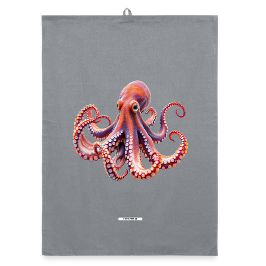AQUA SUNSET OCTOPUS Organic Geschirrtuch / Stoffserviette - Grau