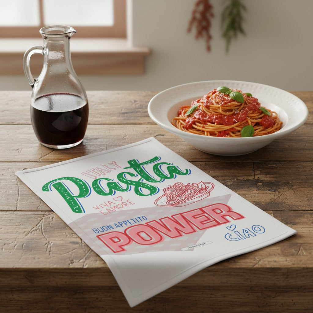 KITCHEN VIBES PASTA POWER Organic Geschirrtuch / Stoffserviette