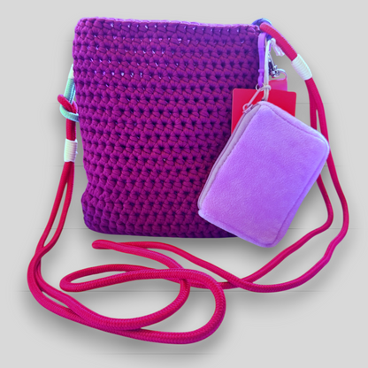 Häkeltasche Damen Crossbody – kleine Tasche Berry Boost #068