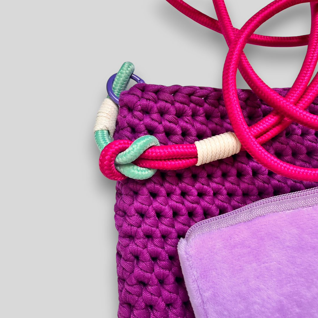 Häkeltasche Damen Crossbody – kleine Tasche Berry Boost #068
