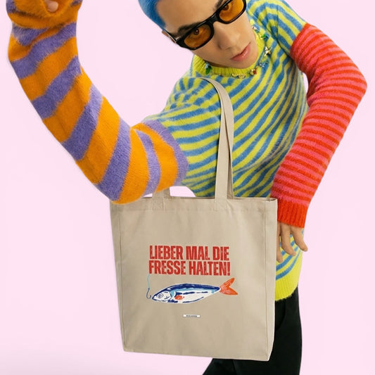 Große Shopping Bag "Lieber mal die Fresse halten" #162