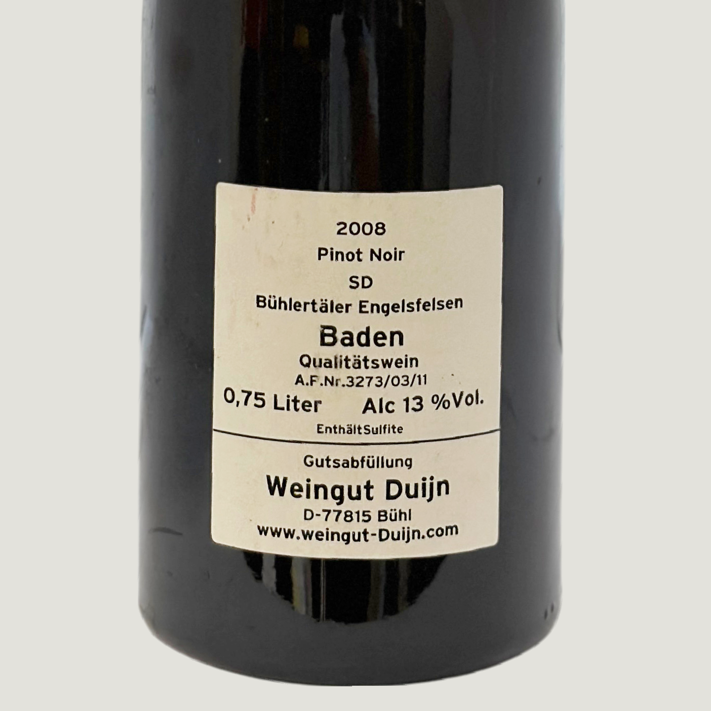 Duijn Pinot Noir „SD“ 2008 (0,75 l)
