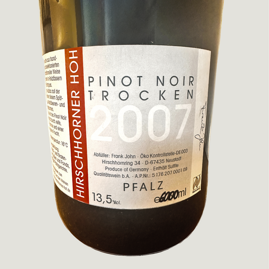 Frank John Pinot Noir trocken Hirschhorner Hof 2007 Impériale (6,0 l)