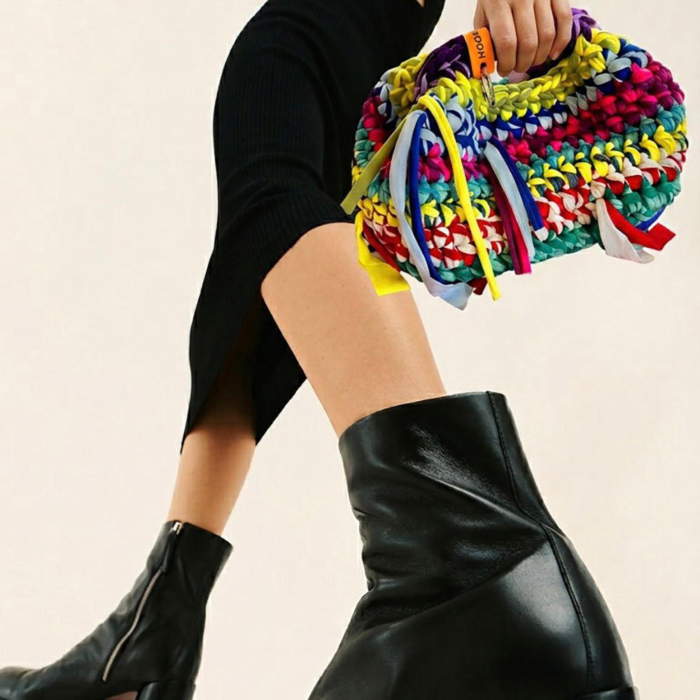Häkeltasche Clutch bunt – handgemachtes Unikat mit Statement Design #163