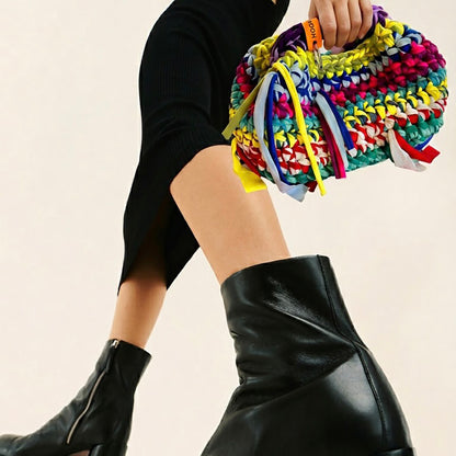 Häkeltasche Clutch bunt – handgemachtes Unikat mit Statement Design #163