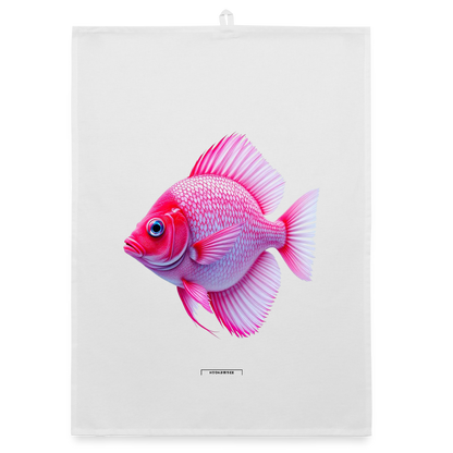 AQUA CORAL GLOW Organic Geschirrtuch / Stoffserviette - Weiß