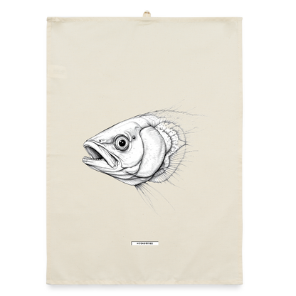 FAUNA FISCH Organic Geschirrtuch / Stoffserviette - Natur