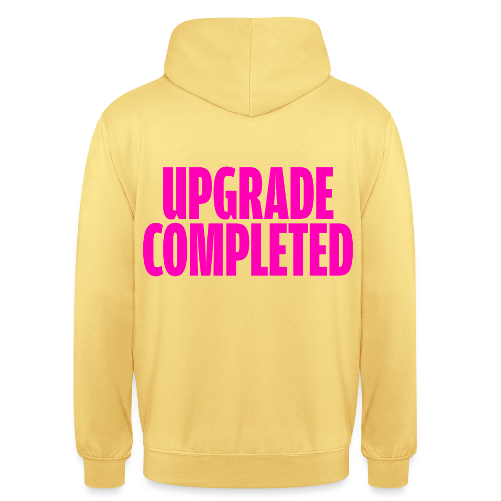 Unisex Hoodie „UPGRADE COMPLETED“ - Zitronengelb