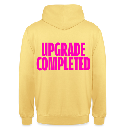 Unisex Hoodie „UPGRADE COMPLETED“ - Zitronengelb