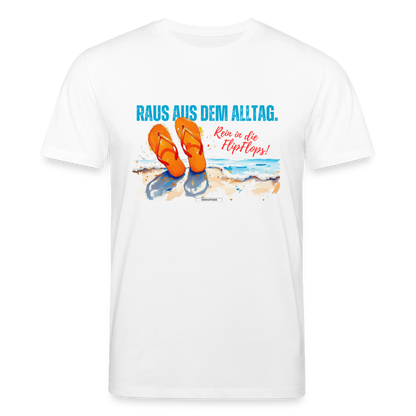 Shirt "Raus aus dem Alltag. Rein in die FlipFlops!" - Weiß