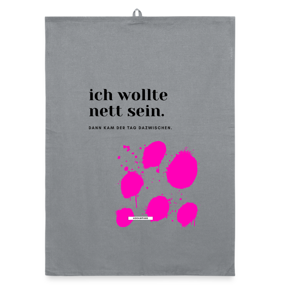 TRUE TALK #6 Organic Geschirrtuch / Stoffserviette - Grau