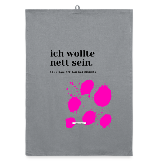 TRUE TALK #6 Organic Geschirrtuch / Stoffserviette - Grau