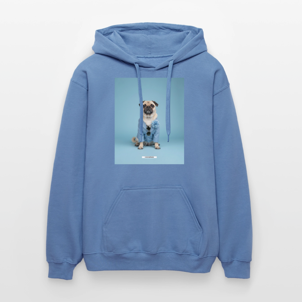 Hoodie „Styled Dogs – Mops" - Carolina Blue