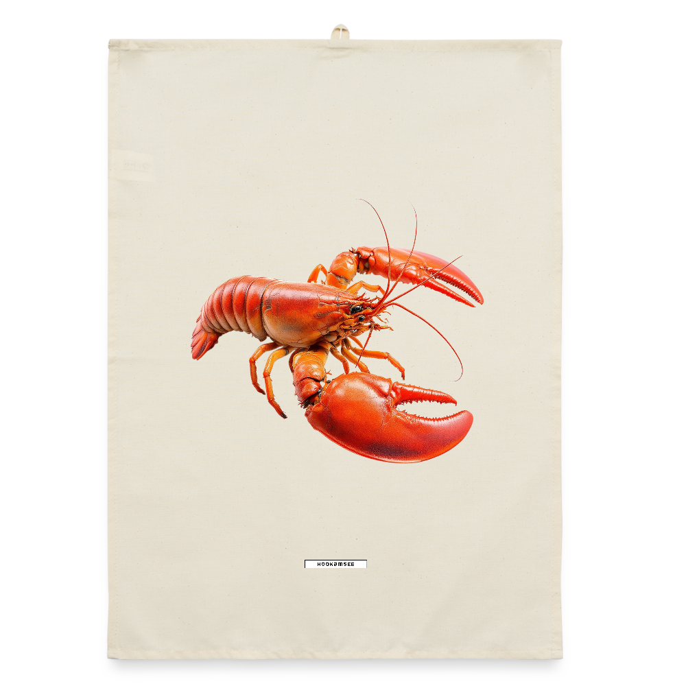 AQUA LOBSTER RED Organic Geschirrtuch / Stoffserviette - Natur