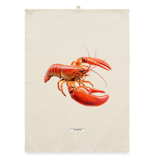 AQUA LOBSTER RED Organic Geschirrtuch / Stoffserviette - Natur