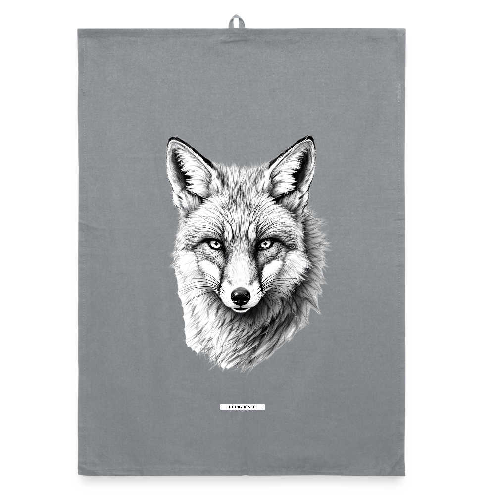 FAUNA FUCHS Organic Geschirrtuch / Stoffserviette - Grau