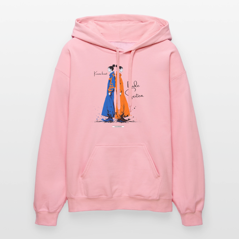 Hoodie Karma kennt beide Seiten. - Hellrosa