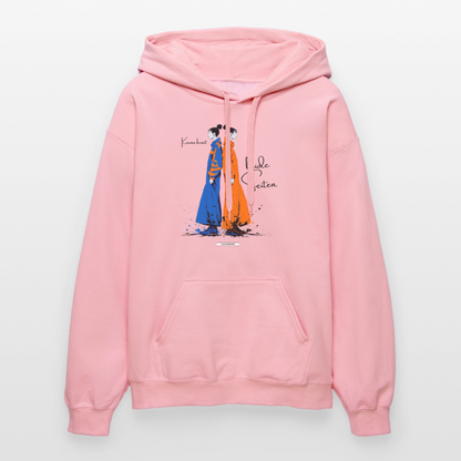 Hoodie Karma kennt beide Seiten. - Hellrosa