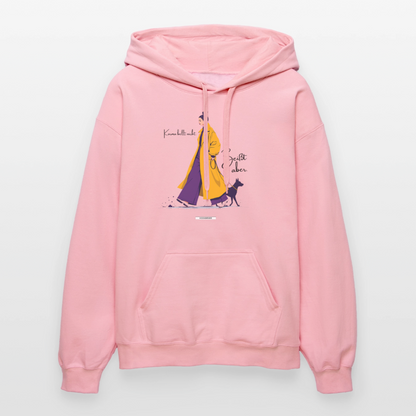 Hoodie Karma bellt nicht. Beißt aber. - Hellrosa