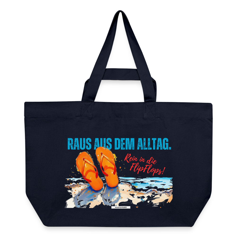 Große Shopping Bag "Raus aus dem Alltag. Rein in die FlipFlops" #169 - Navy