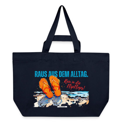Große Shopping Bag "Raus aus dem Alltag. Rein in die FlipFlops" #169 - Navy