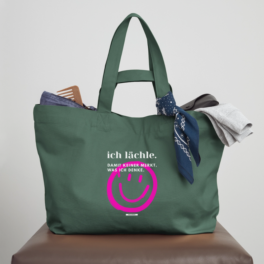 Große Shopping Bag True Talk „Ich lächle“ #158 - Tiefes Teal 