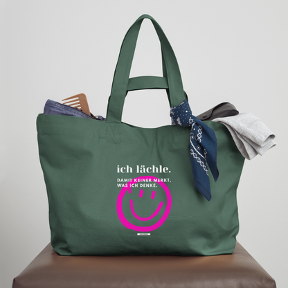 Große Shopping Bag True Talk „Ich lächle“ #158 - Tiefes Teal 