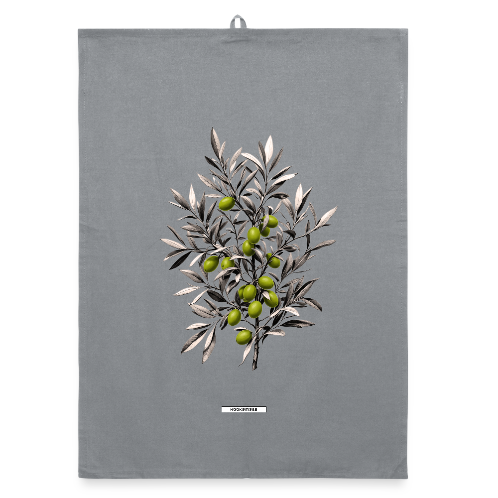 FLORA OLIVEN Organic Geschirrtuch / Stoffserviette - Grau