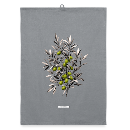 FLORA OLIVEN Organic Geschirrtuch / Stoffserviette - Grau