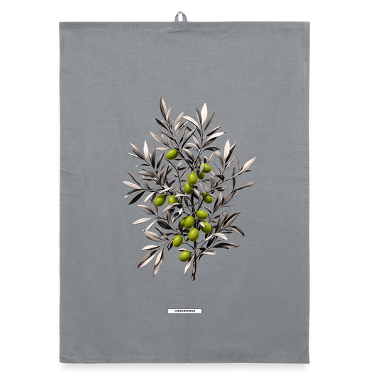 FLORA OLIVEN Organic Geschirrtuch / Stoffserviette - Grau
